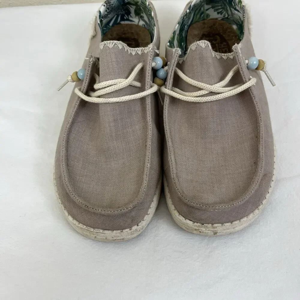 Hey Dude Wendy Fringe Slip On Shoes Womens 8 Beaded Metallic